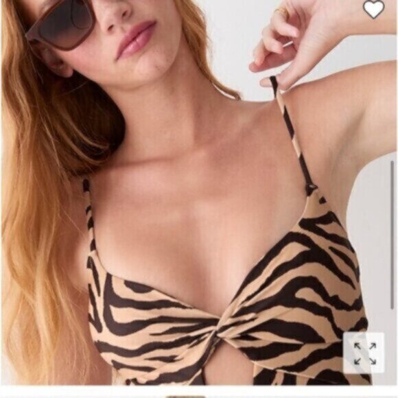 NWT J. Crew Women's Brown Front Twist One Piece Bathing Suit Size 24 - Picture 3 of 7